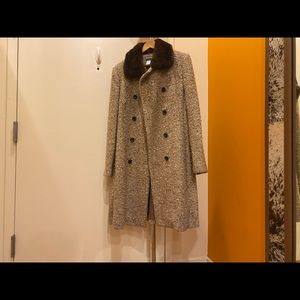 Vintage Jcrew Wool Jacket with removable fur collar.